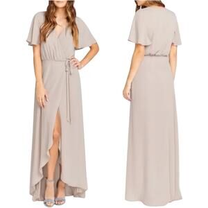 Show Me Your MuMu Sophia Wrap Show Me The Ring Crisp Maxi Dress